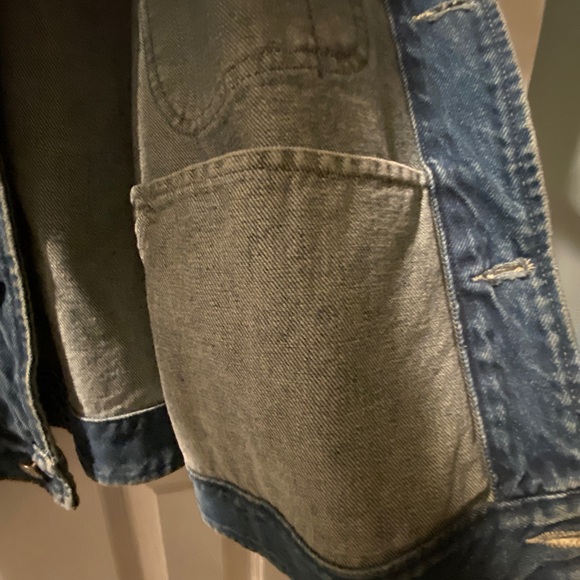 RRL by RALPH LAUREN Size XL Blue Taupe Cotton RARE Trucker Jacket - Picture 10 of 13